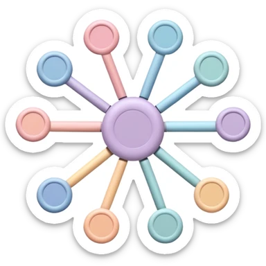 Can you create a picture for an AI LLM model router showing it as a hub connecting different LLMs? Make it pastel colored and abstract. Can you make it look more professional?
 sticker