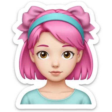Pink hairband girl  sticker