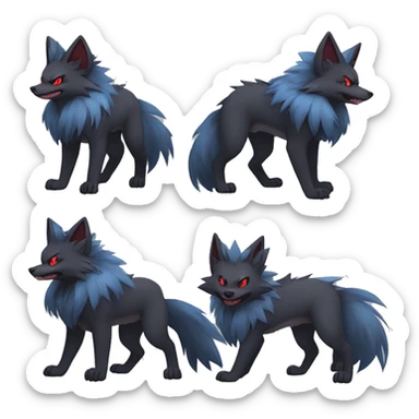 Cool Edgy Zorua-Zoroark-Mightyena full body sticker