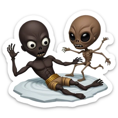 Groove battle black Mexican alien crashed on a white atmosphere insanity torture planet with another black Mexican alien fighting to the death with grooves?! Part 2: The Revival sticker