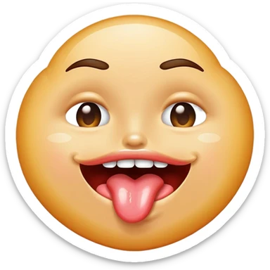 Tounge out with spit sticker