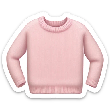 Pink and White cropped oversize wool sweater, isolated sticker