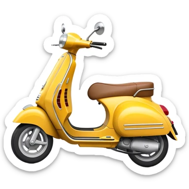 Cinematic Realistic Vespa Pop Culture Emoji, depicted as a sleek vintage scooter symbolizing Italian style rendered with dynamic detail and retro lighting. sticker