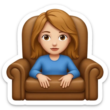 Una chica sentada en un sillon sticker