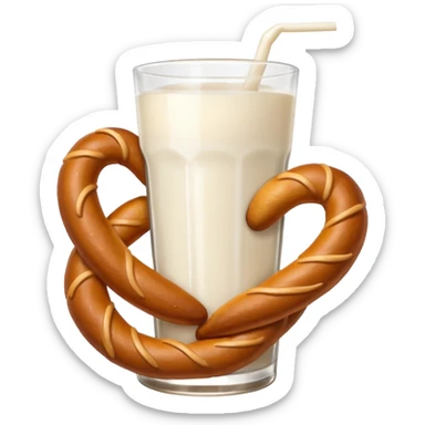 Pretzel and milk sticker