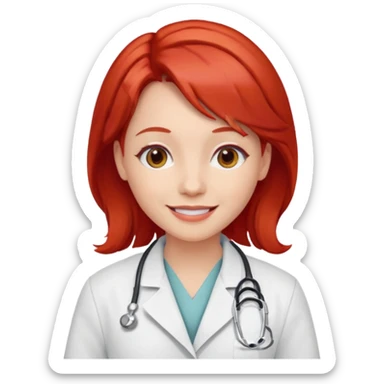doctors with red hairclips sticker