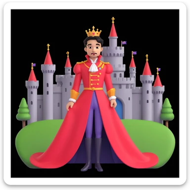 prince in red dress, royal castle background sticker