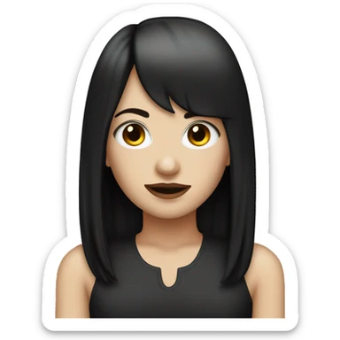 White Girl with black mullet and bridge and septum piercings sticker