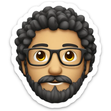 chico con barba con canas gafas pelo peinado a un lado sticker