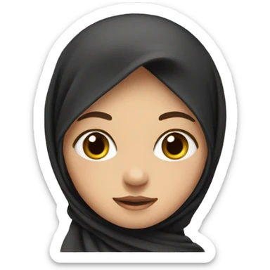 girl with black hair - headscarf sticker