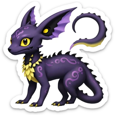 Pastel Gothic Salandit-Umbreon-Fakémon-hybrid-creature (full body)  sticker