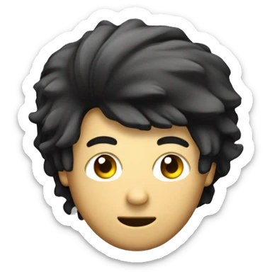 Ragazzo con capelli neri corti che fa hacker al computer  sticker