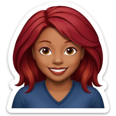 LaTavia Robeson with dark red hair sticker