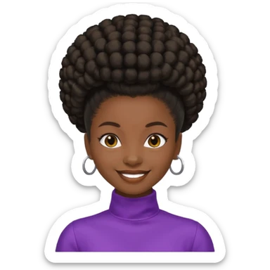 black girl with slick back afro puff sticker