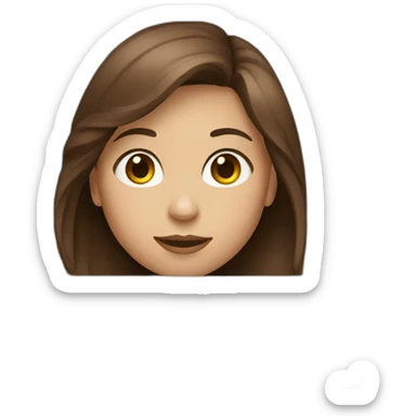 girl with brown hair at a laptop sticker