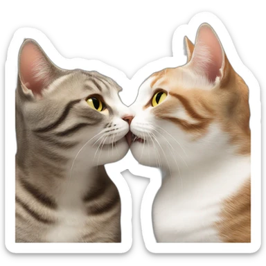 Cat kissing another cat sticker