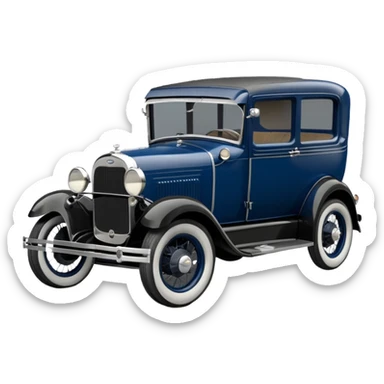 1929 Ford model A town sedan dark blue with grey pinstripe sticker