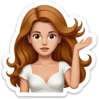 Lana del rey throwing her hair back, confidently sticker