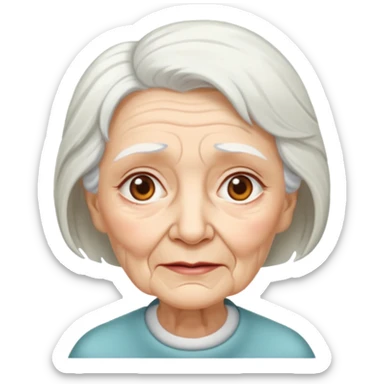 She was an old lady, about 80 years old sticker