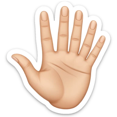 The hand by the palm, the middle finger bent inward, the other fingers are upright and the hand slightly tilted sticker