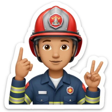 Pompier qui fait un doigt d'honneur sticker