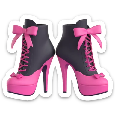 BLACKPINK-inspired gothic shoes, no hearts, black and pink, cute and sticker