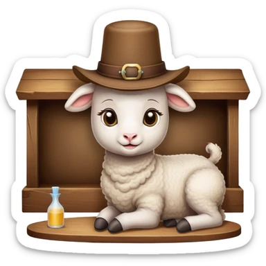 lamb dyeing hair in saloon sticker