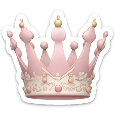 White and pastel pink crown sticker