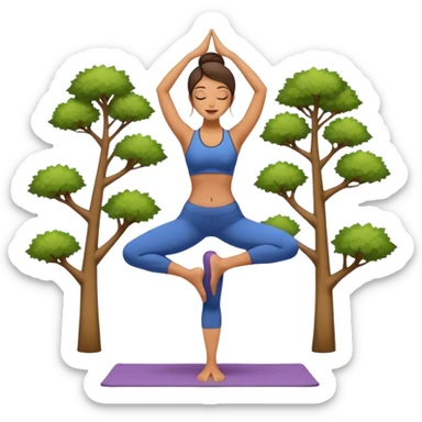 Latina-woman-doing-yoga-tree-pose sticker