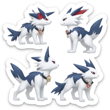 Cool Edgy Nargacuga-Absol-Zangoose-Sneasel-Quilava with a collar on, full body sticker