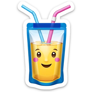 Capri Sun juice pouch with straw, playful and colorful sticker