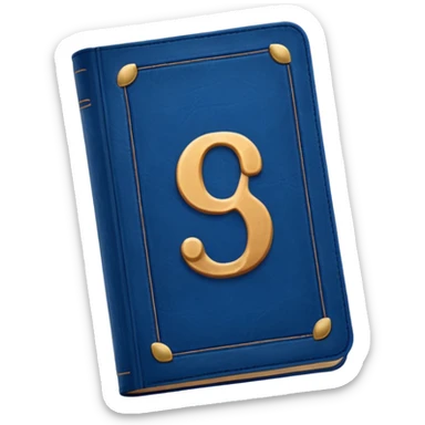 Dark blue book with a number "9" in the cover sticker