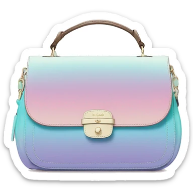 Realistic pastel ombre Kate Spade satchel purse Isolated.  sticker