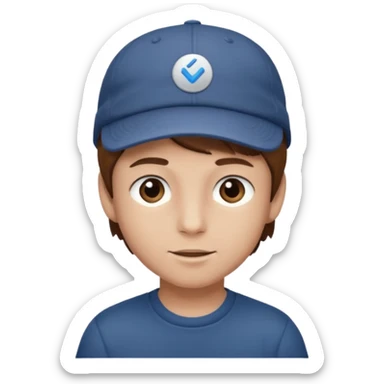 Un niño con gorra pelo castaño  sticker