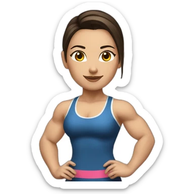 Girl brunette powerlifting sticker