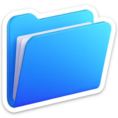 Windows 11 style folder icon, modern, rounded corners, blue gradient, minimal, no text sticker