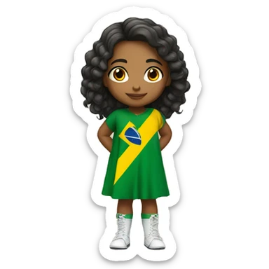 brazillian girl with brazillian flag clothes  sticker