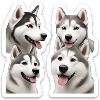 5 huskies sticker