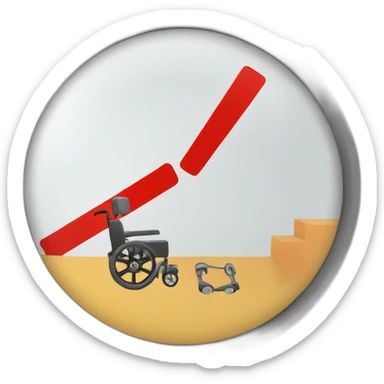 stop sign  in the wheel of a wheel chair sticker