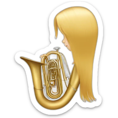 Long-hair-whitemale-playing-tuba sticker