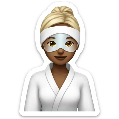 girl with light skin at the spa with eye mask sticker