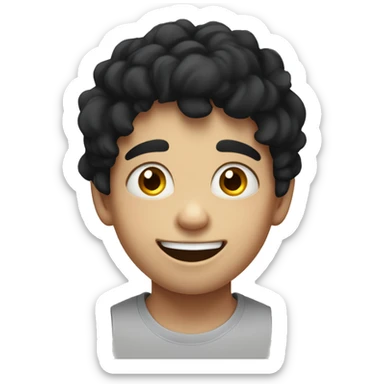 My Little Brother, A Crazy 6 Year Old With A Crazy Happy Face, Black Hair, And White Skin sticker