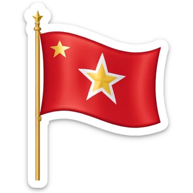 Bandeira do Pará em cor vermelho e uma listra banca na vertical e uma estrela dourada no centro sticker