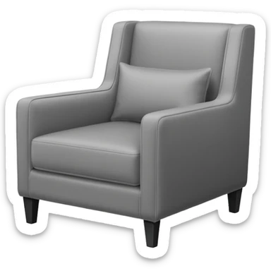 modern armchair in corner of hotel room (showing isometric corner of room) sticker