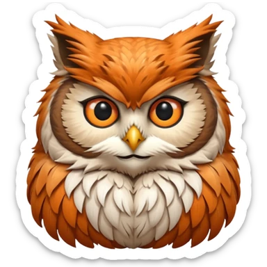 Cat head fuse owl body sticker
