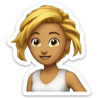 Chica pelo castaño.haciendo baile urbano sticker