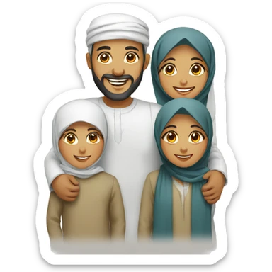 Happy Muslims family sticker