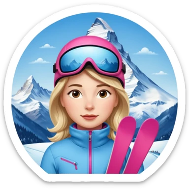 Woman Skiing Background Matterhorn sticker