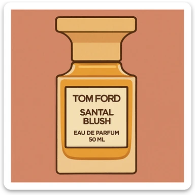 Flat toon style illustration of Tom Ford santal blush perfume  sticker