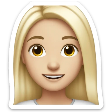 White girl with black hair and long lashes smiling  sticker